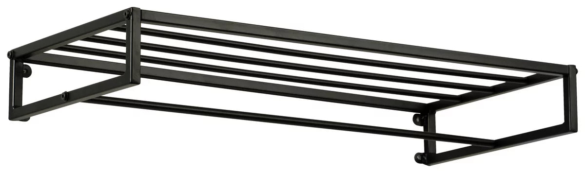 Suport de haine montat pe perete din metal negru - 75/10/35 cm