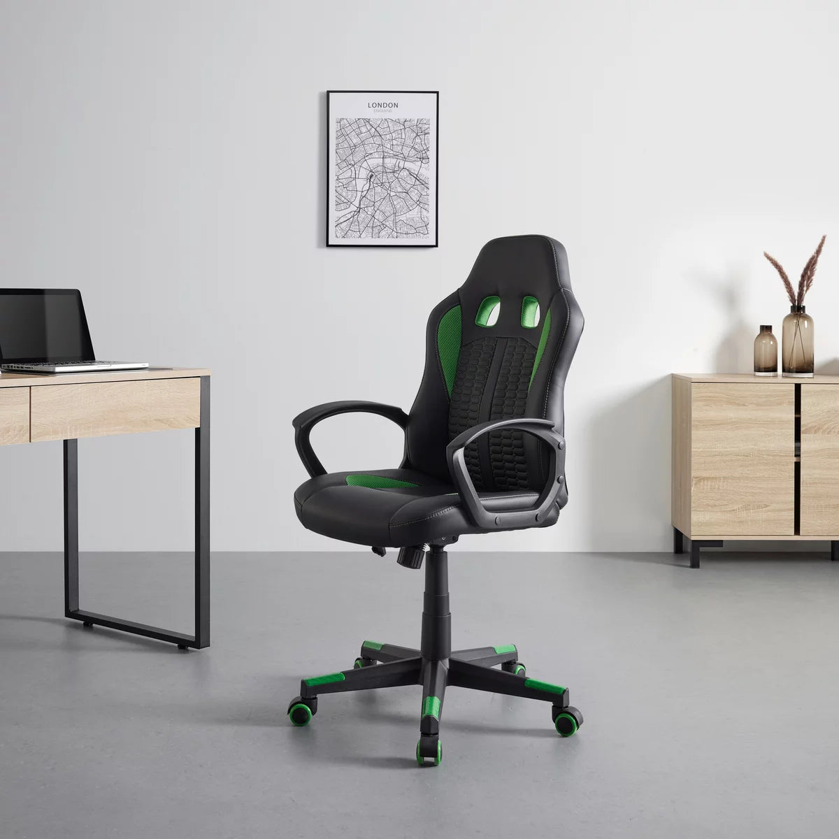 Scaun rotativ Lia negru/verde