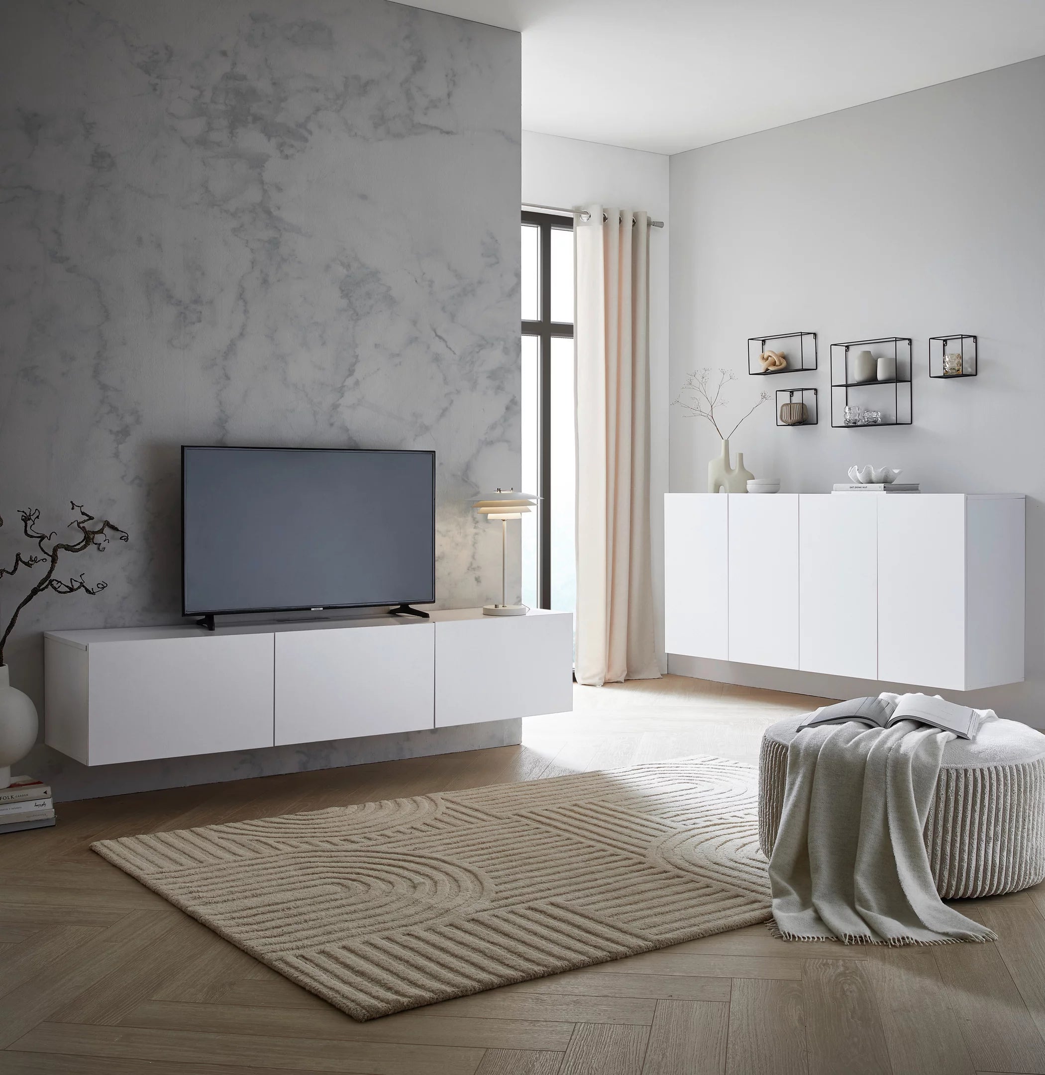 Comoda Suspendată Albă 180/36,7/42 cm