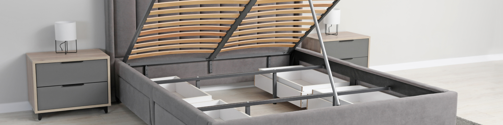 Paturi cu spatii de depozitare